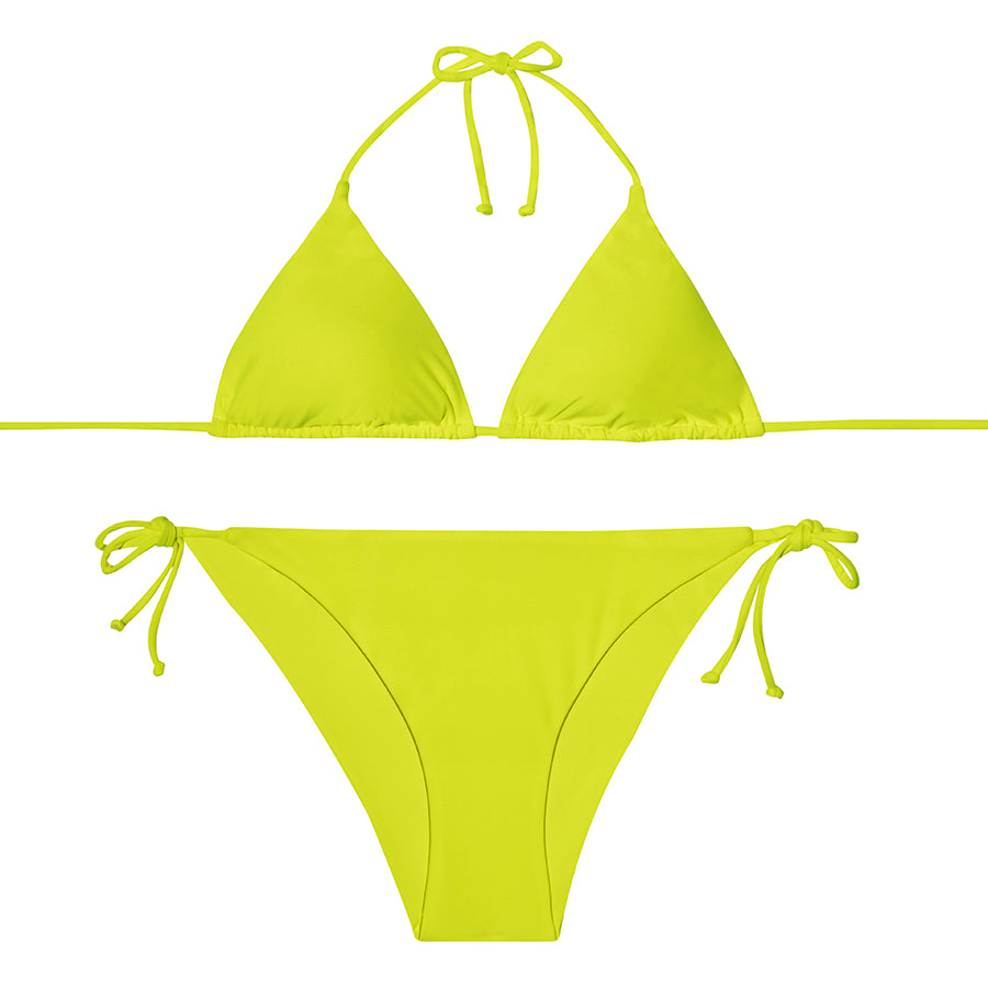 Neon yellow triangle bikini top on sale